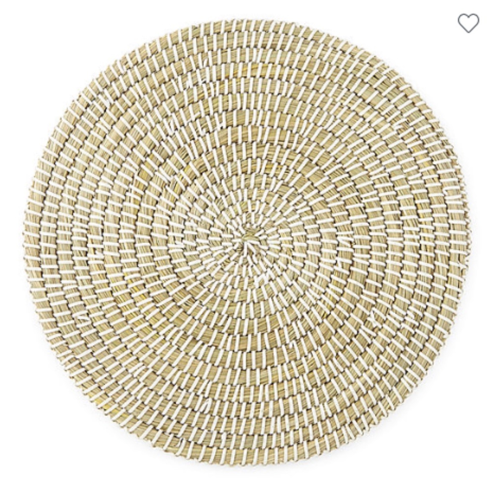 Set 6 White Wrap Seagrass Heavy Charger Placemats - NWT